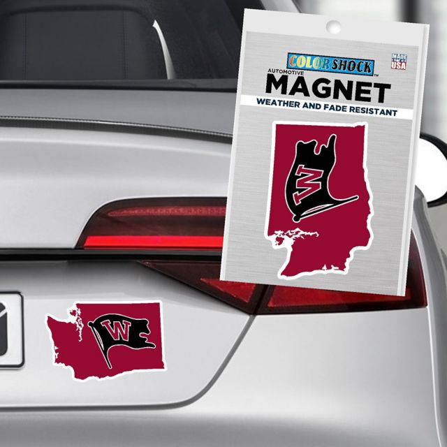 Whitworth University Pirates State 4x4 Magnet